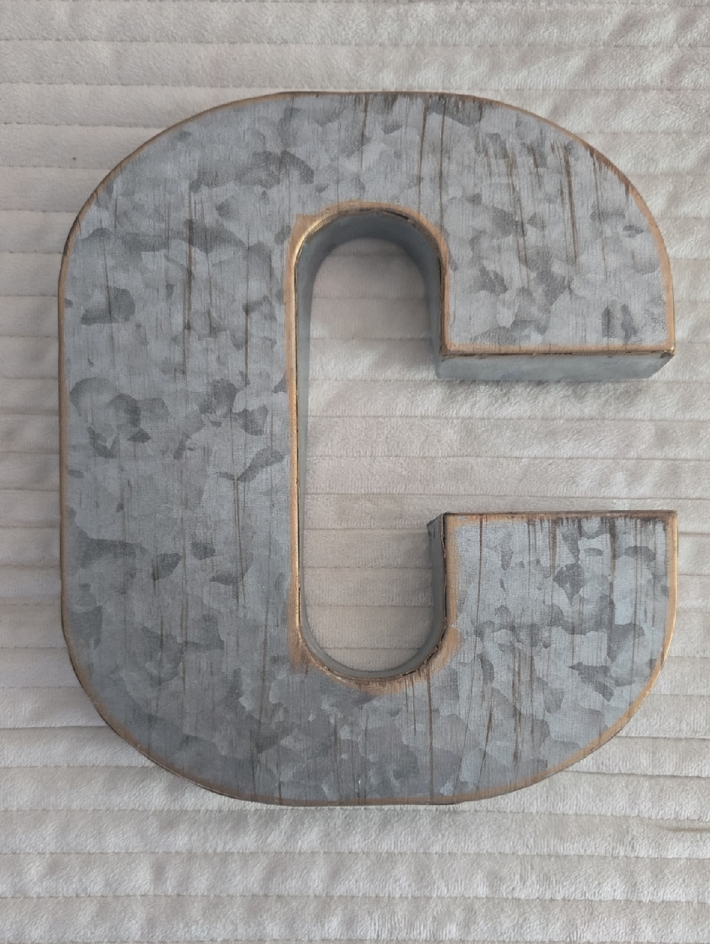 Galvanized Metal Wall Letter "C" Decor